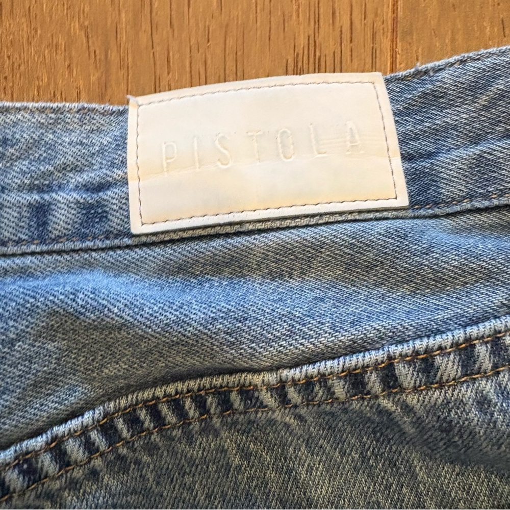 Pistola $148 Eden High Rise Mom Kick Straight Distressed Jeans Koi 28/6 - Picture 13 of 13